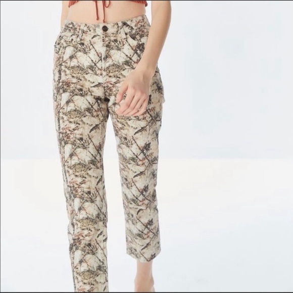 BDG Straight Leg Pants - Abstract Brown and Cream - Picture 1 of 15